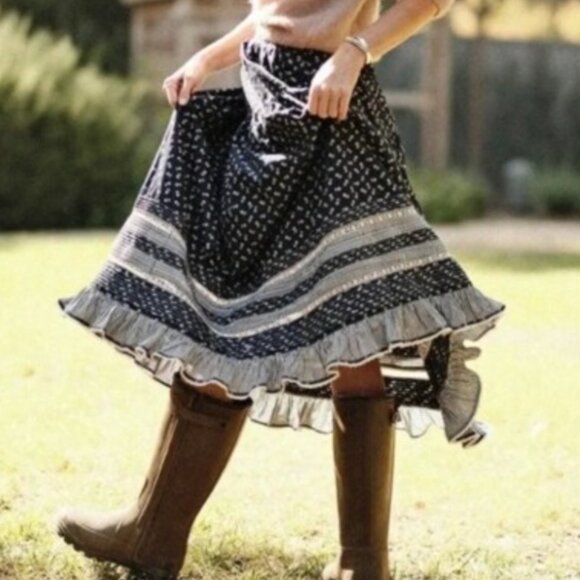 DOEN. Rosanna Skirt Calico Midi BNWOT Large / Medium - Picture 5 of 7